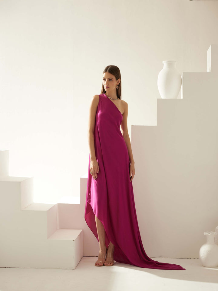 Wine maxi dress