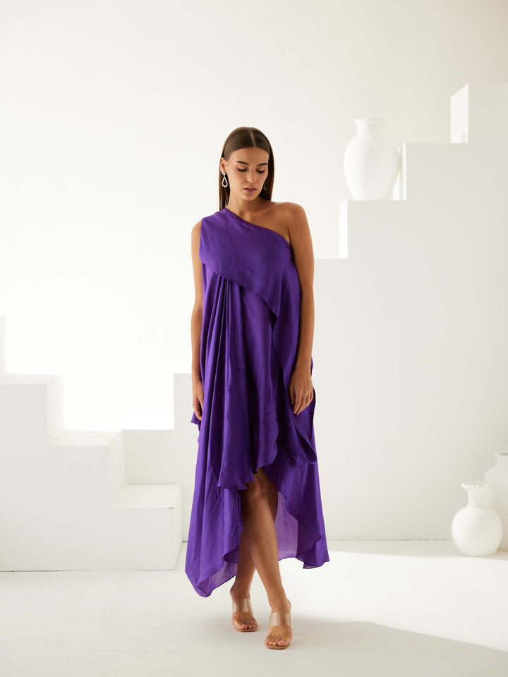 Voilet asymmetrical maxi dress