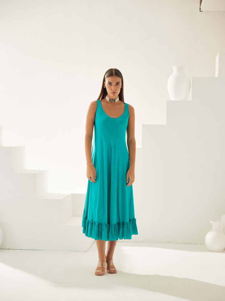 Turquoise midi dress