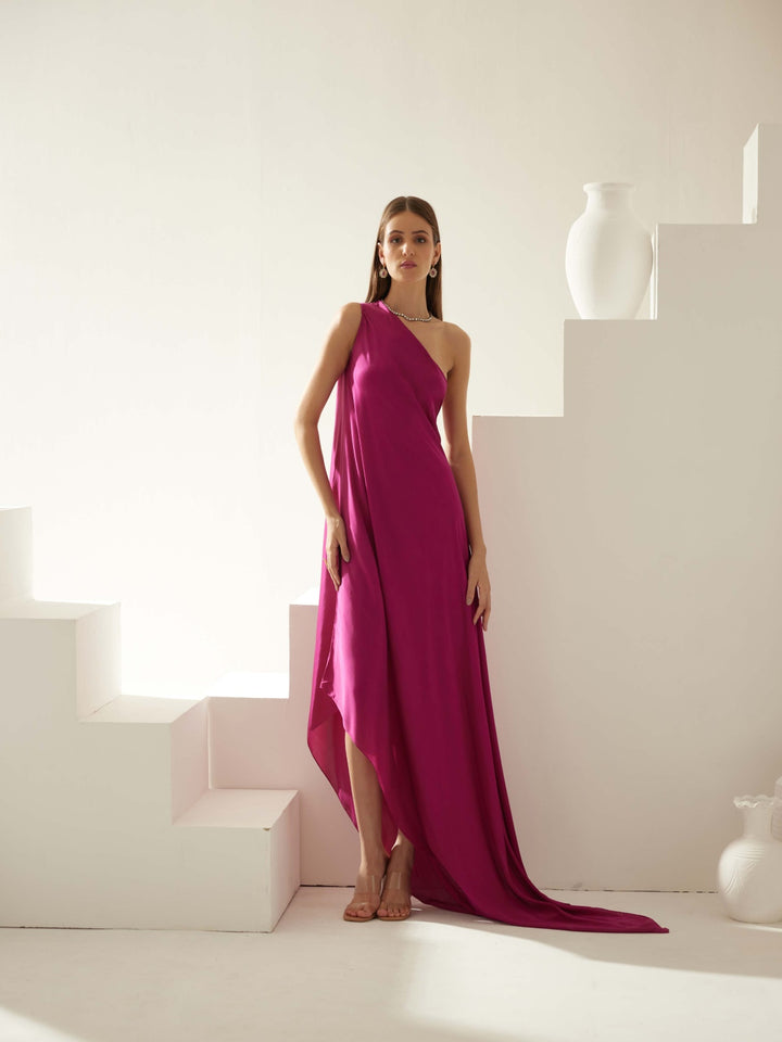 Wine maxi dress