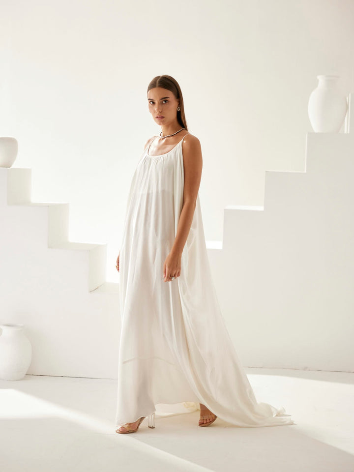 Off-white strappy maxi dress