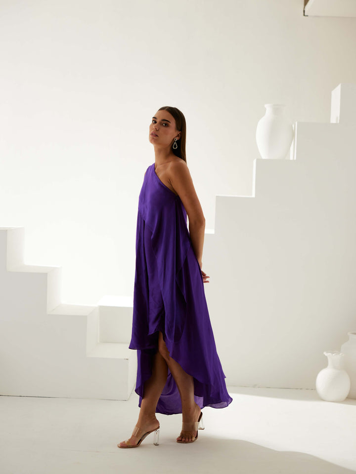 Voilet asymmetrical maxi dress