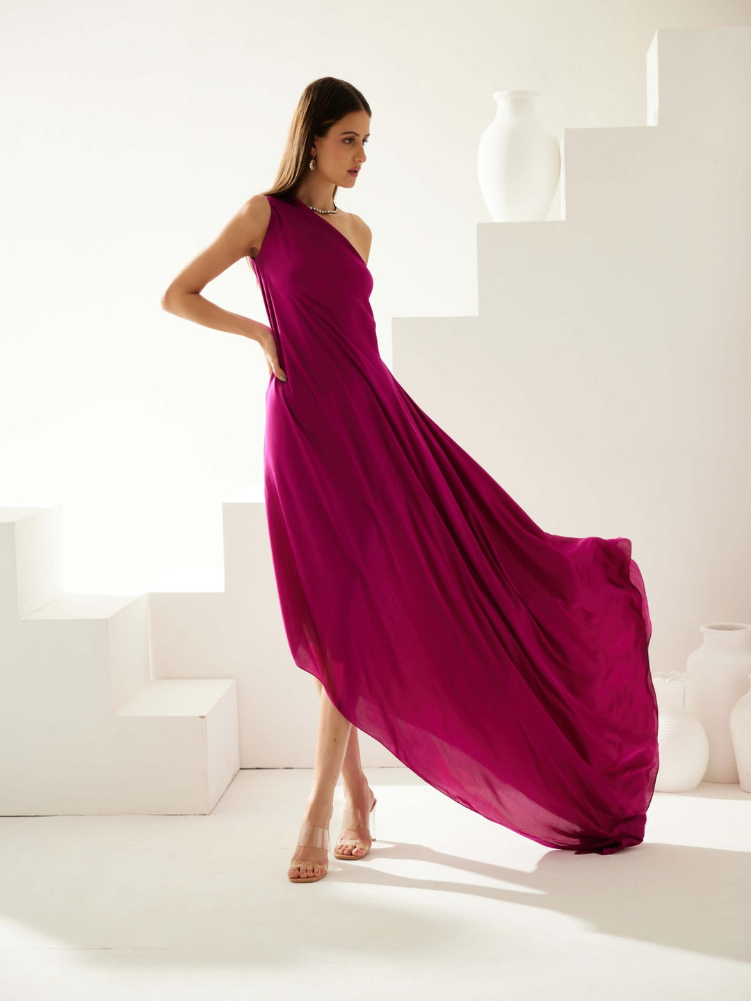 Wine maxi dress